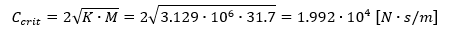 Formula critical damping